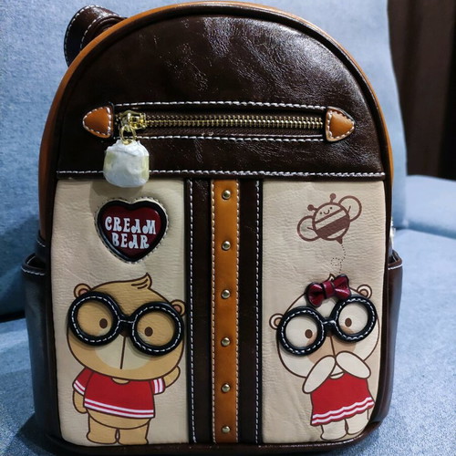 Backpack bag new beige and brown