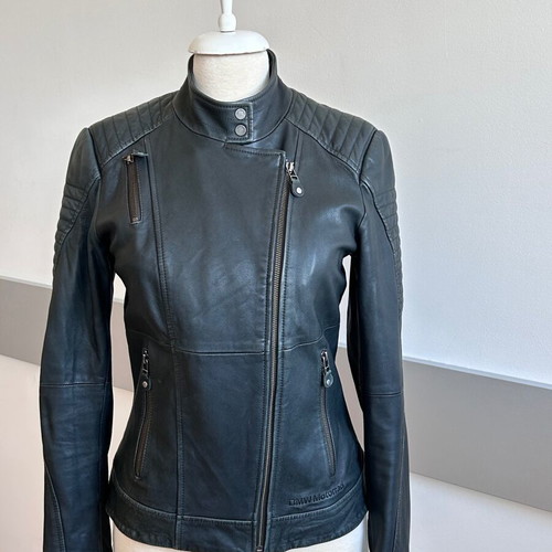 BMW Motorrad leather women biker jacket like new graphite dark gray