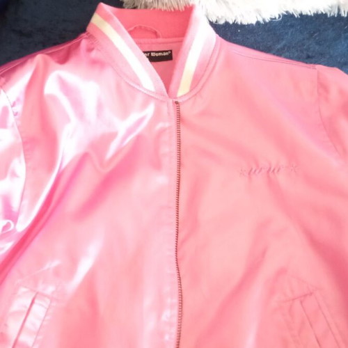 Wonder Woman pink satin sports jacket like new