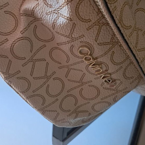 Calvin Klein crossbody bag, white and beige with logo detail