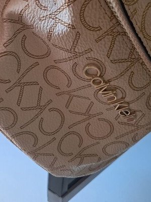 Calvin Klein crossbody bag, white and beige with logo detail