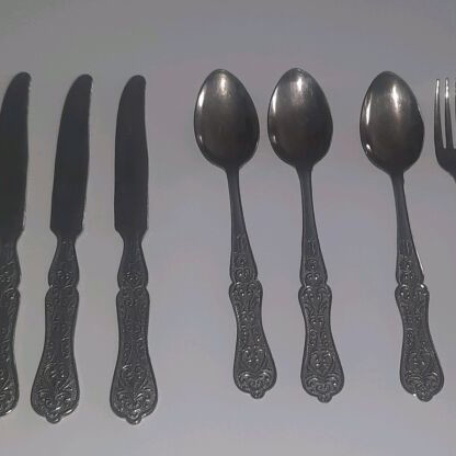 Set of fruit knives, forks and spoons used, vintage, made in Japan