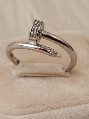 Silver 925 ring nail design new