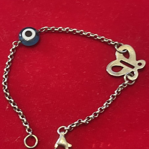 925 silver bracelet with evil eye, 18 cm