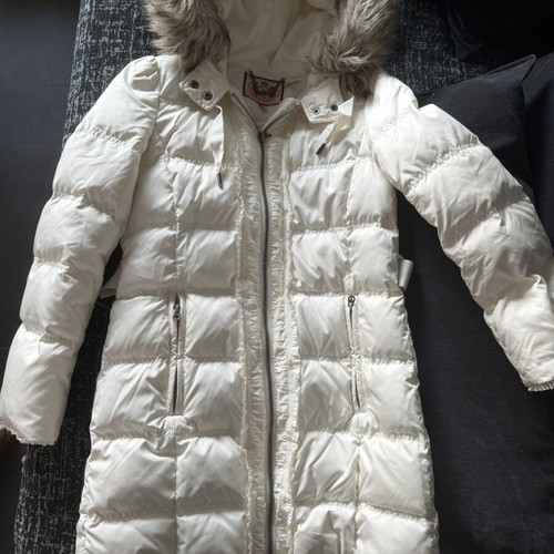 Juicy Couture Vintage Down Puffer Coat, white, size M