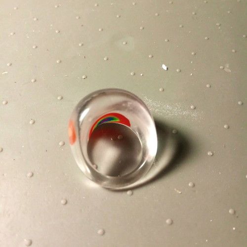 Plastic rainbow ring used, size 5.5/50/16.3