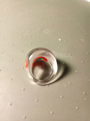Plastic rainbow ring used, size 5.5/50/16.3