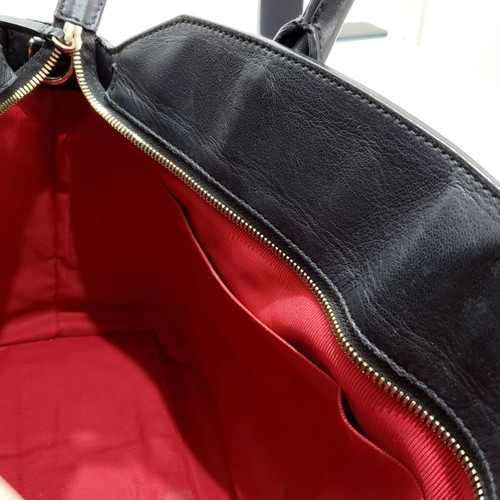 Furla Alice leather handbag used, black, 34cm