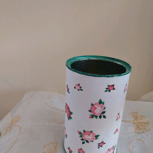 Decorated decoupage pen or brush holder new