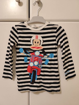 H&M Paul Frank μακρυμάνικη μπλούζα για αγόρι με ασπρόμαυρες ρίγες, 92 εκ.