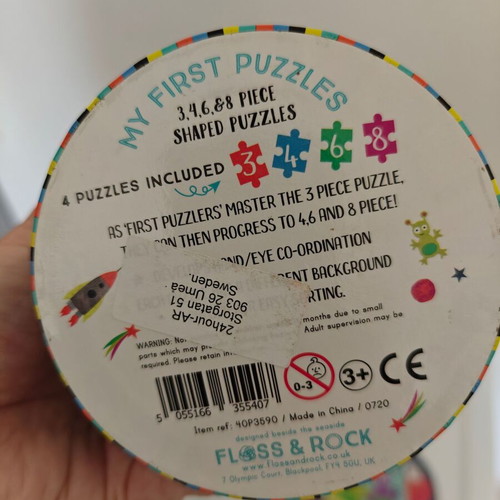 Floss & Rock Space Puzzle like new, 3,4,6 and 8 pieces for ages 3+