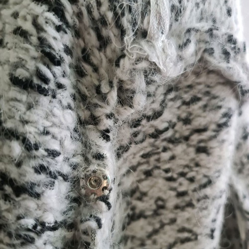 Vintage wool handmade cardigan used, gray