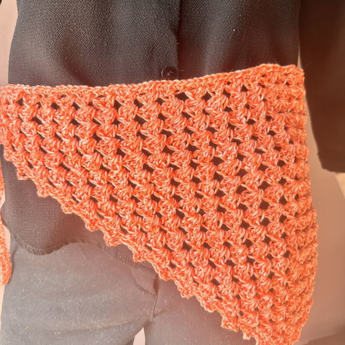 Handmade Crochet Bandana Beige and Orange