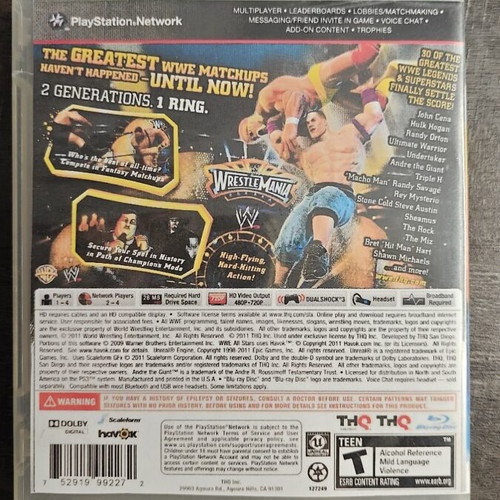 Wrestlemania All Stars PS3 game, authentic with printed cover