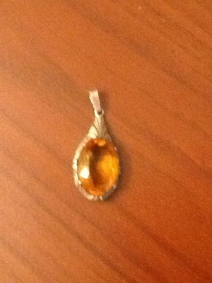 Silver pendant with agate vintage, like new, from 1970