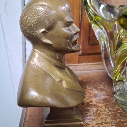 Lenin bronze bust used, solid old piece