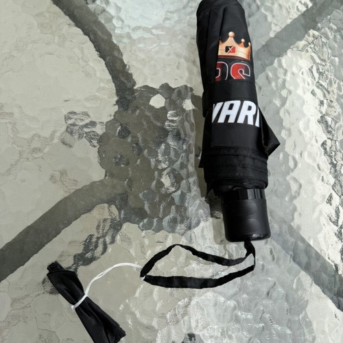 Black Folding Umbrella with Case and Graphic Design new