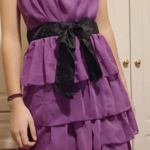 Purple dress used, with black belt