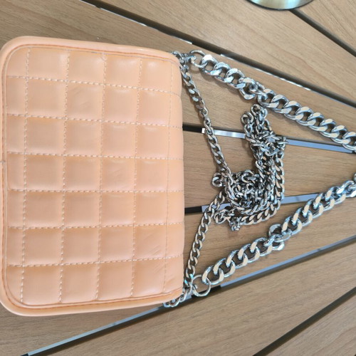 Bershka Mini Crossbody Bag with Chain, Like New, Salmon Color