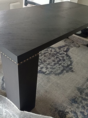 Dining table like new, black solid African wood, 2m x 90cm
