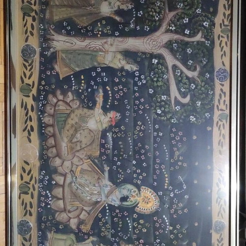 Pichwai Handpainted Hindu Fabric Painting Like New