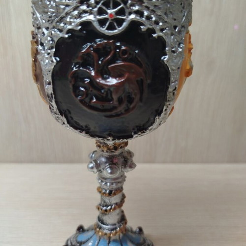Medieval goblet new with British coats of arms and stainless steel