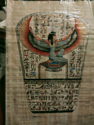 Authentic Egyptian Papyrus with Goddess Isis and Certificate, new