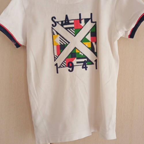 Mayoral Kids' Polo Shirt like new, size 104 cm, white multicolor