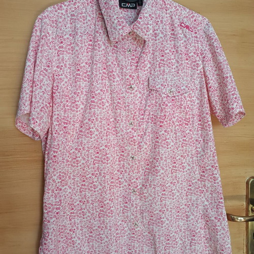 CMP Floral Women's Shirt like new, quick-dry fabric, white and pink
