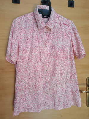 CMP Floral Women's Shirt like new, quick-dry fabric, white and pink