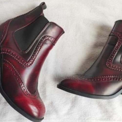 Burgundy ankle boots