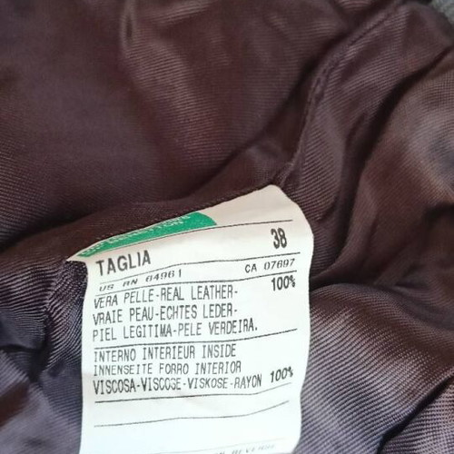 Benetton mini skirt in genuine suede leather, dark brown