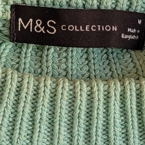 M&S 100% Cotton Aqua Jumper, Size M