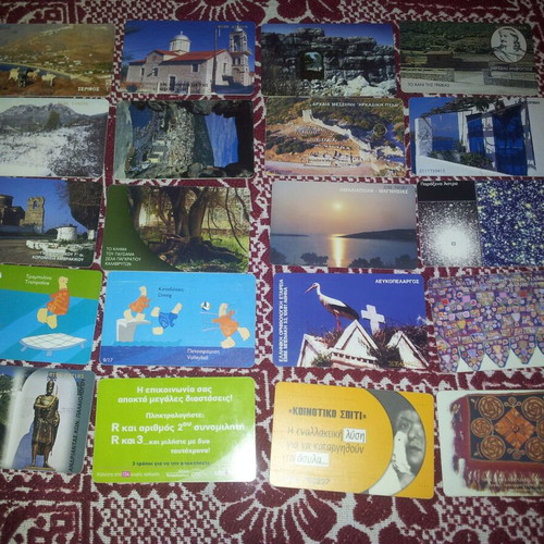 Phone cards used, pack of 20 pieces