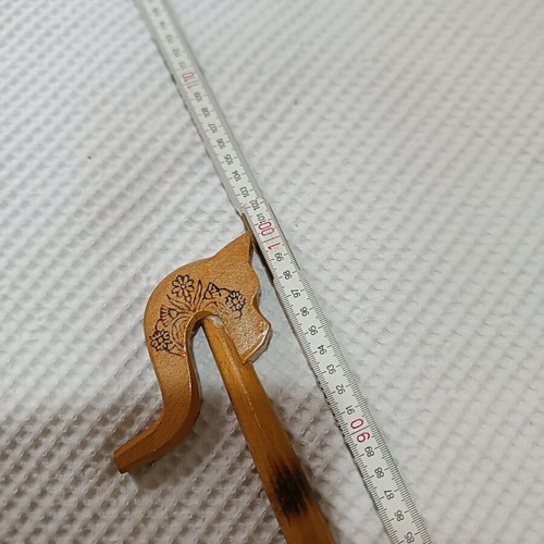 Traditional wooden magoura-gklitsa stick Metsovo, handmade