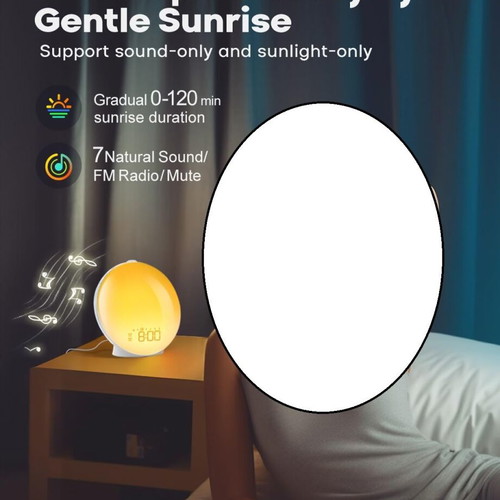 Dekala Sunrise Light Alarm Clock like new with FM radio and night lamp