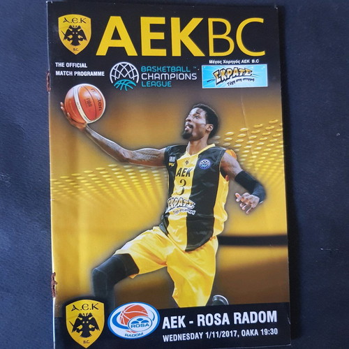Aek basketball programme like new with poster