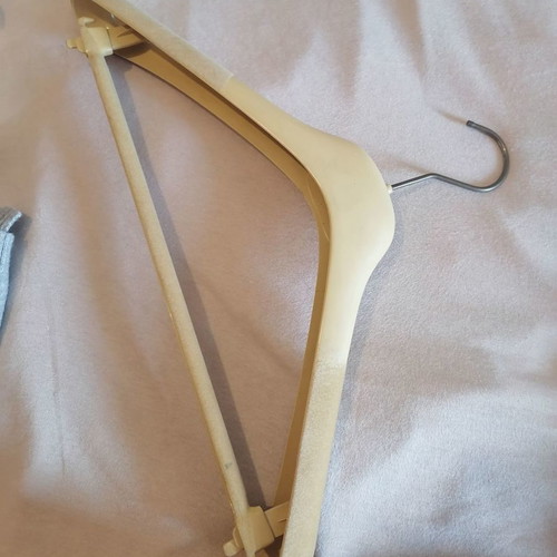 Gucci vintage clothes hanger used, cream-beige with velvet details