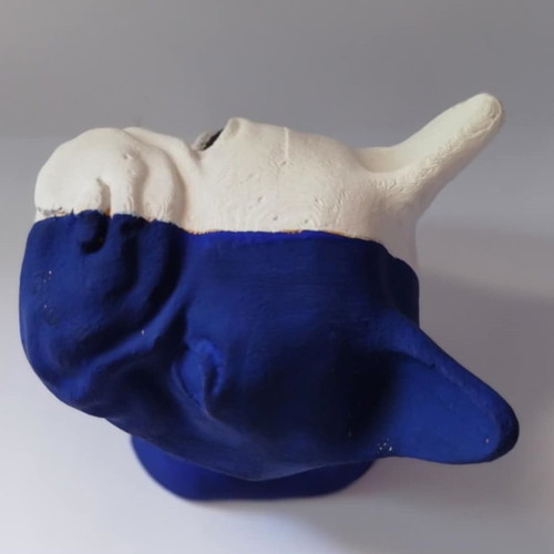 France Bulldog Gypsum Statue Handmade, Heavy Solid 10x10x12 cm