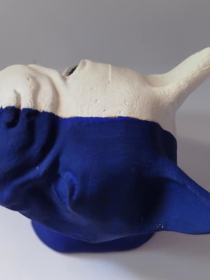 France Bulldog Gypsum Statue Handmade, Heavy Solid 10x10x12 cm