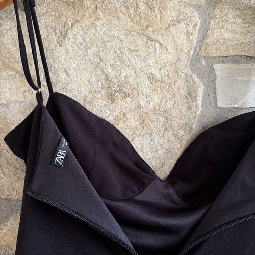 Zara elegant draped cowl neck sleeveless bodysuit black, like new