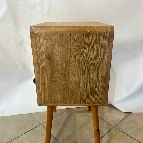 Wooden nightstand with drawer and cabinet used, 64x30x40 cm