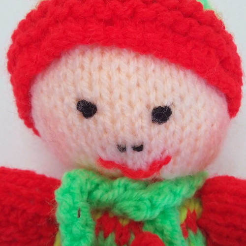 Crochet Winter knitted handmade doll 18 cm tall