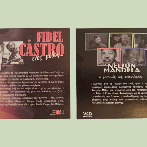 VCD Fidel Castro and Nelson Mandela biography set used