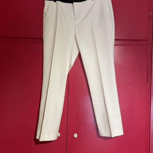 Zara white pants with black belt like new, size L 40 12