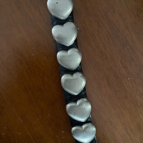 Women’s belt used with silver hearts, size 90cm, black