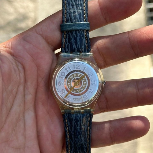 Swatch DELAVE GK145 vintage wristwatch 34mm, denim design