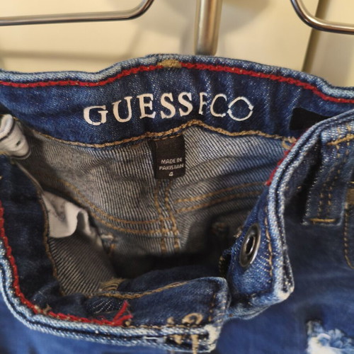 Guess Kids' Ripped Denim Jeans Dark Blue Like New, Age 4