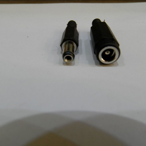 Round power supply plugs M/F black like new