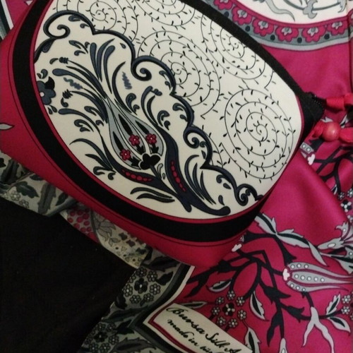 Silk scarf with matching pouch new